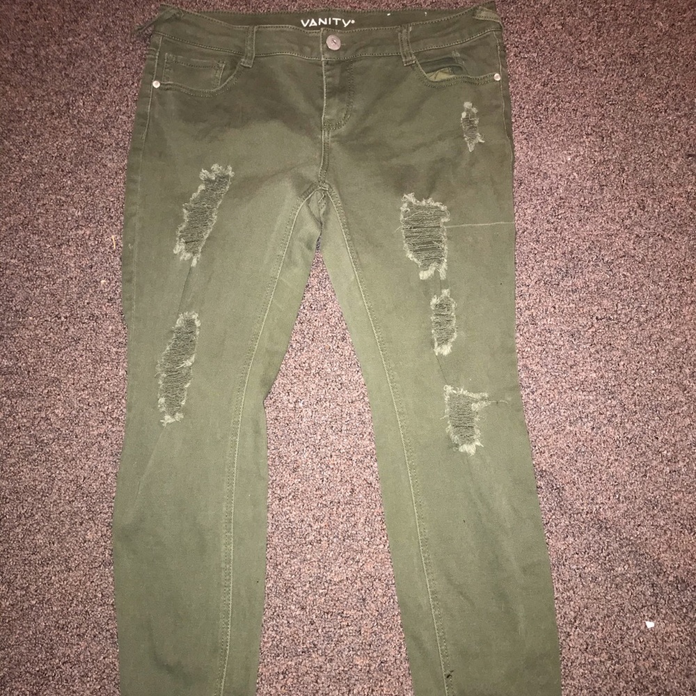 Army green vanity jeans